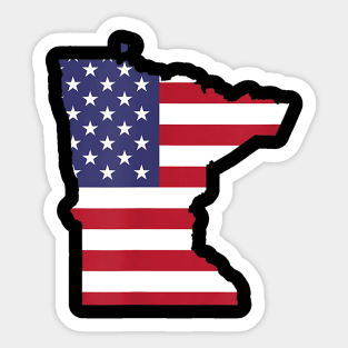 4th Of July Minnesota State American Flag Party Sticker